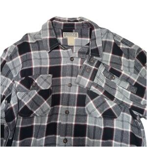 Duluth Trading Co Men's Large Heavyweight Flannel Shirt Plaid Cotton Button Down